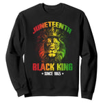 Juneteenth Black King Since 1865 Lion Crown Sweatshirt