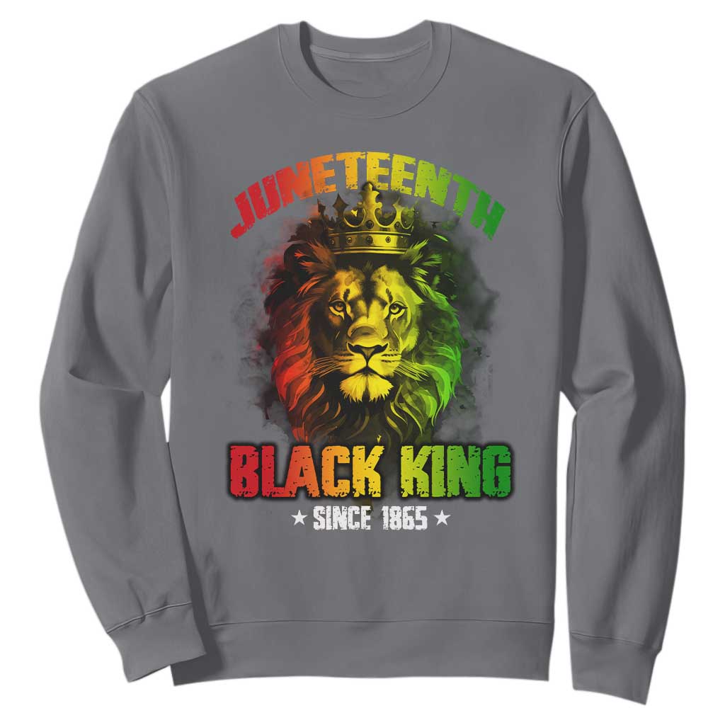 Juneteenth Black King Since 1865 Lion Crown Sweatshirt