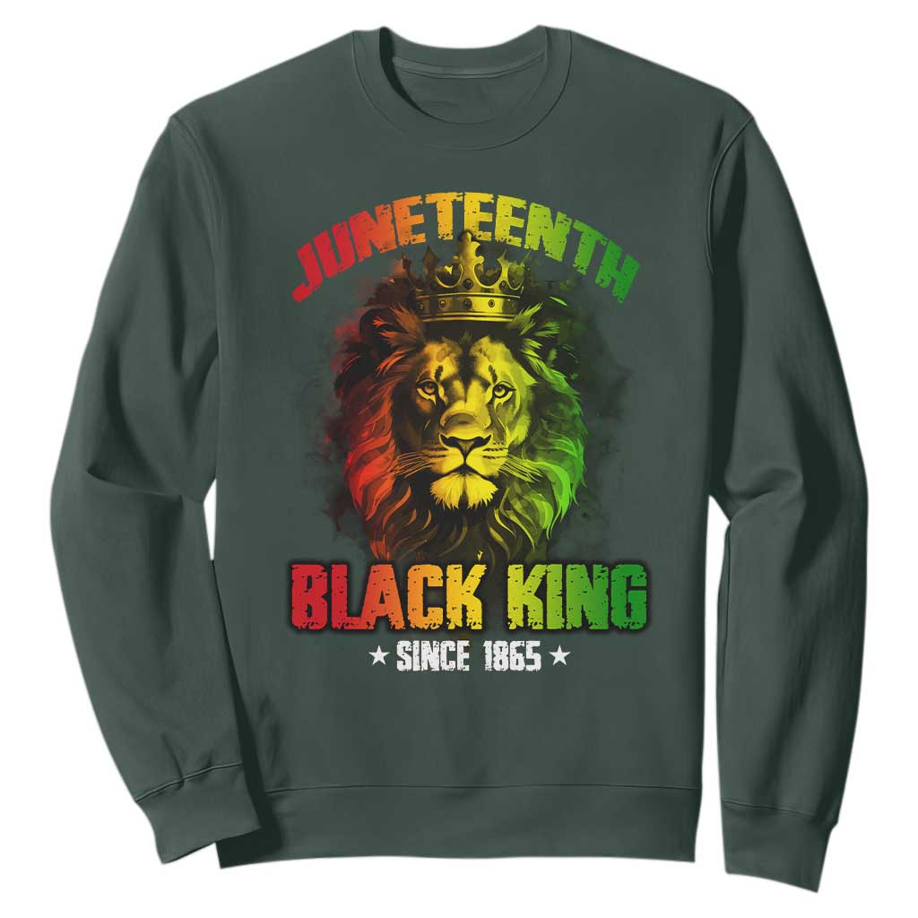 Juneteenth Black King Since 1865 Lion Crown Sweatshirt