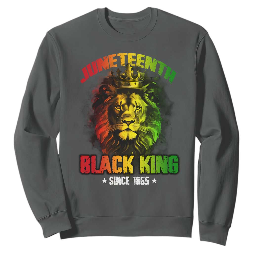 Juneteenth Black King Since 1865 Lion Crown Sweatshirt