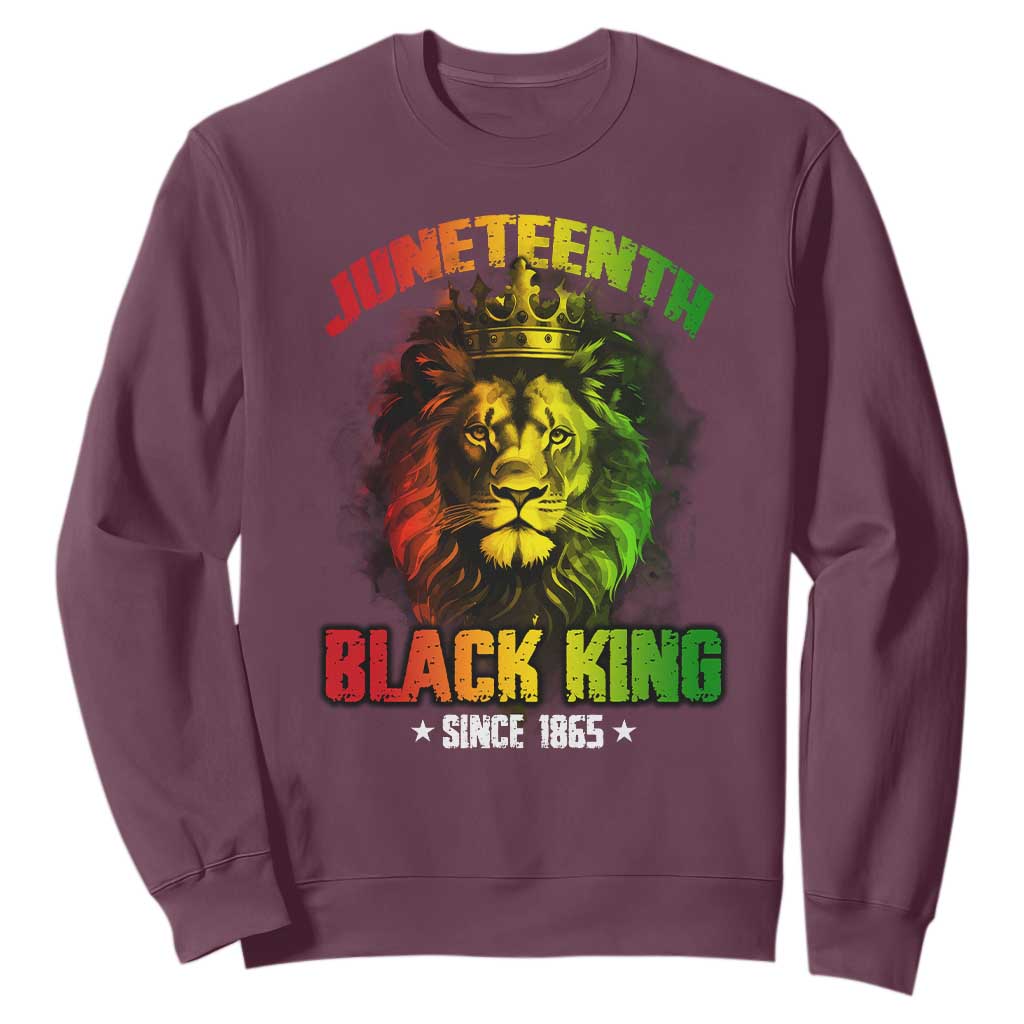 Juneteenth Black King Since 1865 Lion Crown Sweatshirt