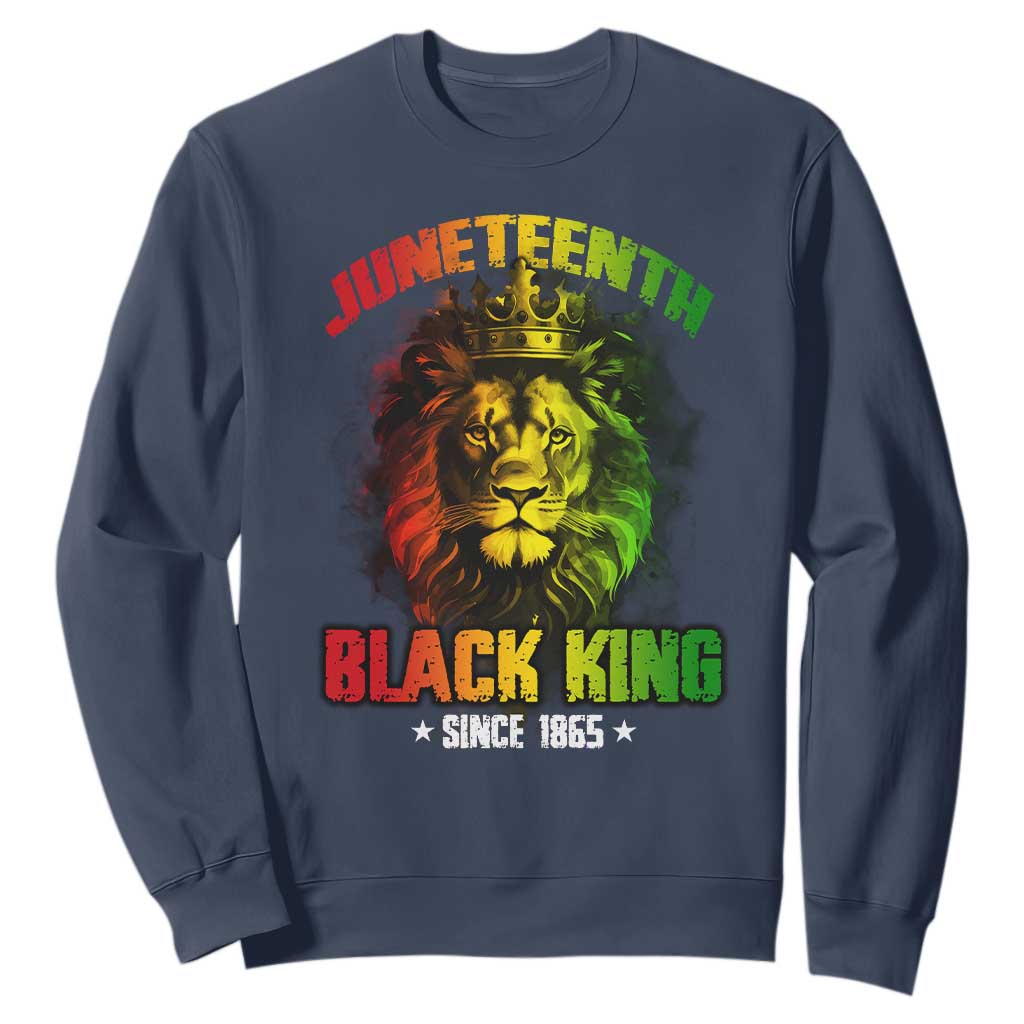 Juneteenth Black King Since 1865 Lion Crown Sweatshirt