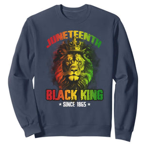Juneteenth Black King Since 1865 Lion Crown Sweatshirt