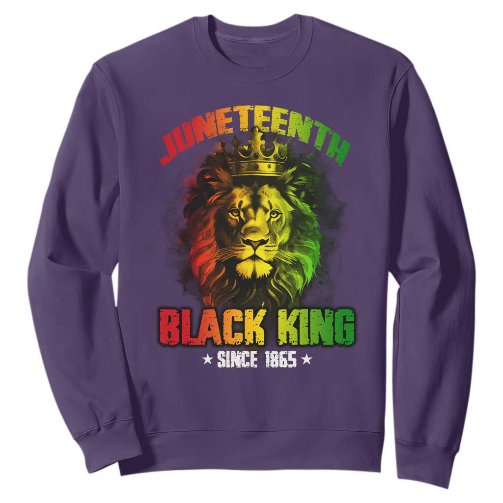 Juneteenth Black King Since 1865 Lion Crown Sweatshirt