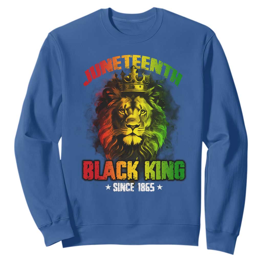 Juneteenth Black King Since 1865 Lion Crown Sweatshirt