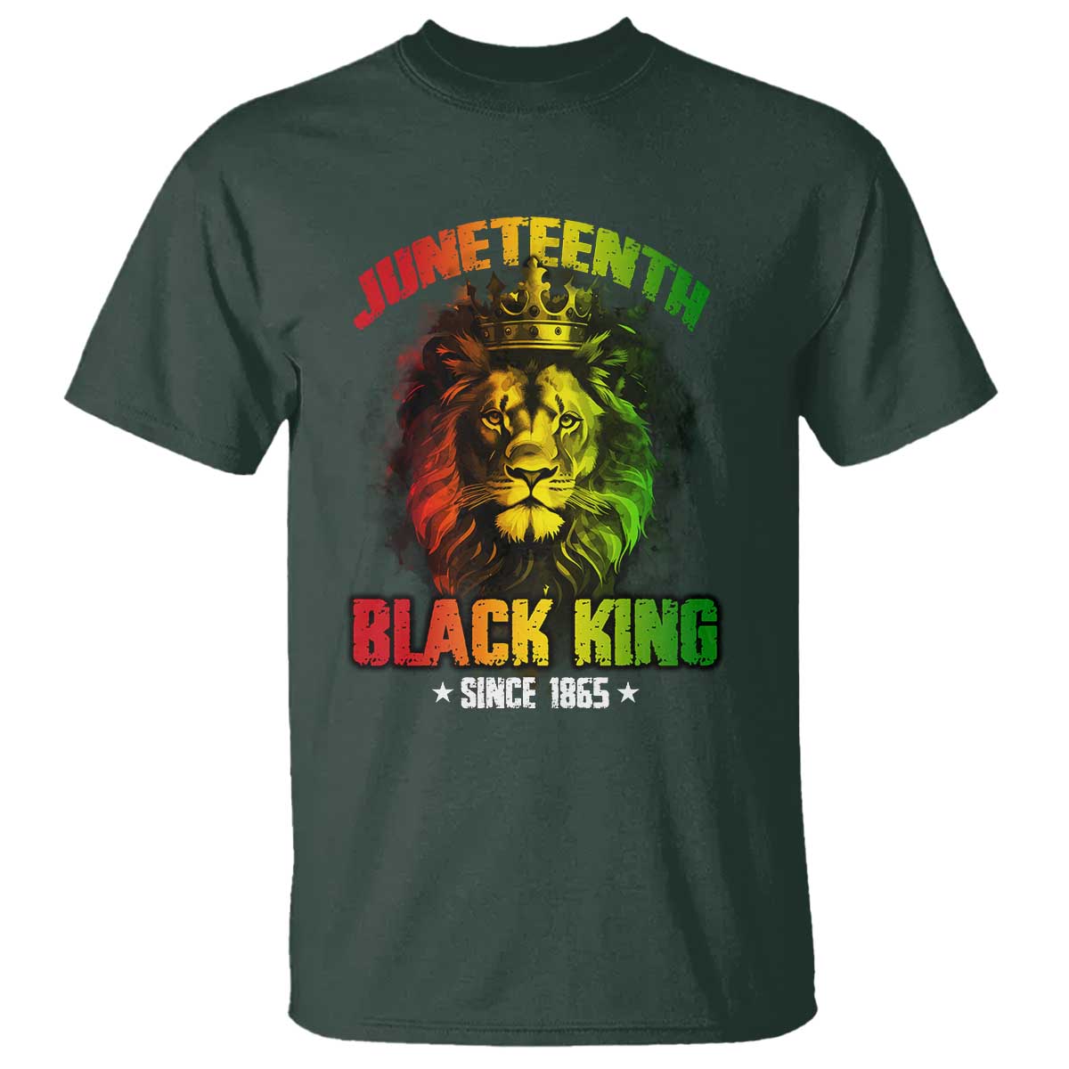 Juneteenth Black King Since 1865 Lion Crown T Shirt