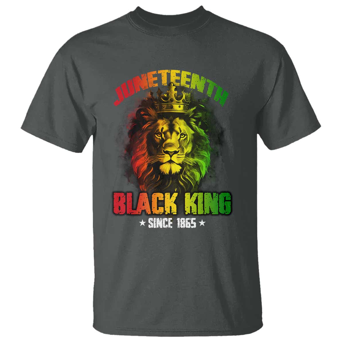 Juneteenth Black King Since 1865 Lion Crown T Shirt