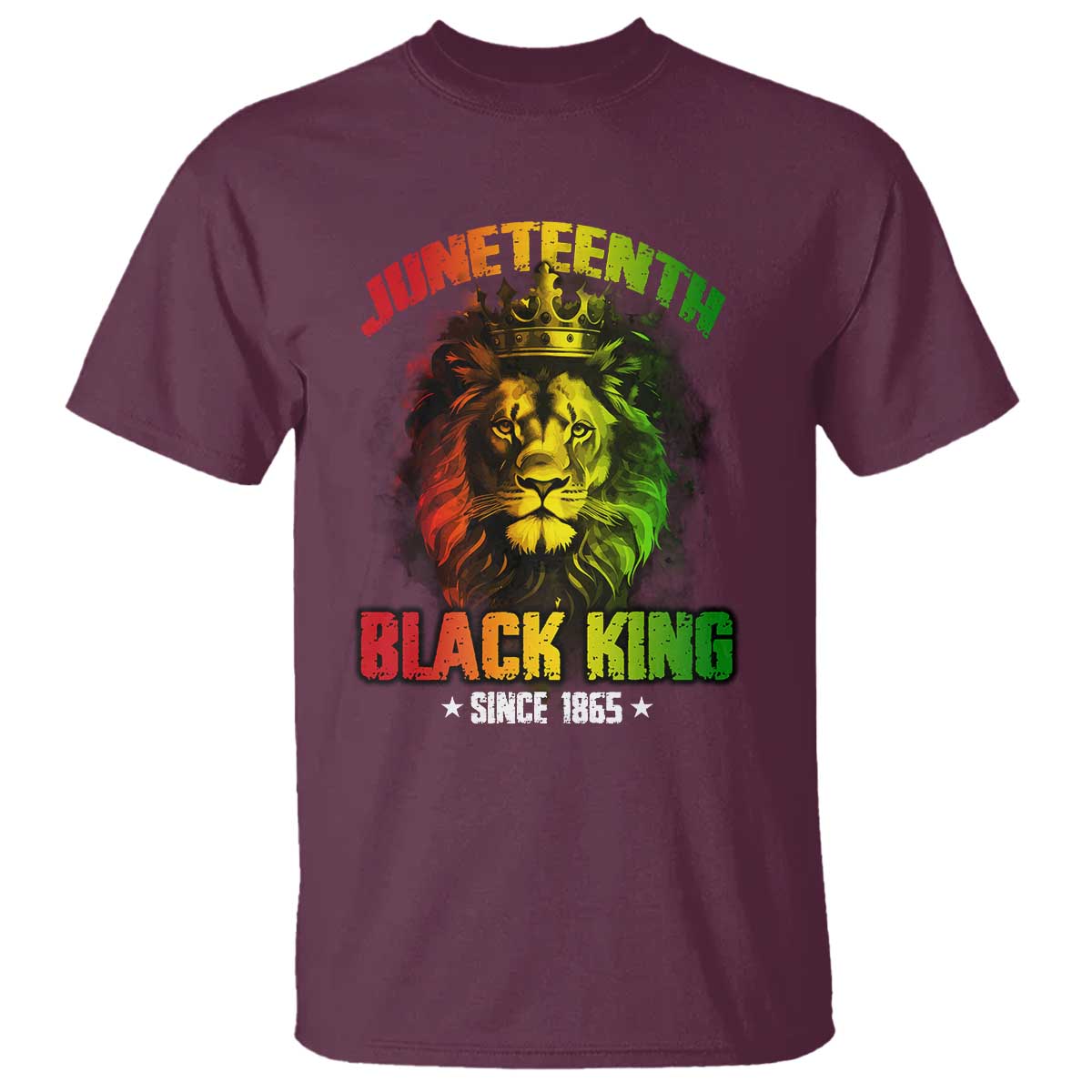 Juneteenth Black King Since 1865 Lion Crown T Shirt