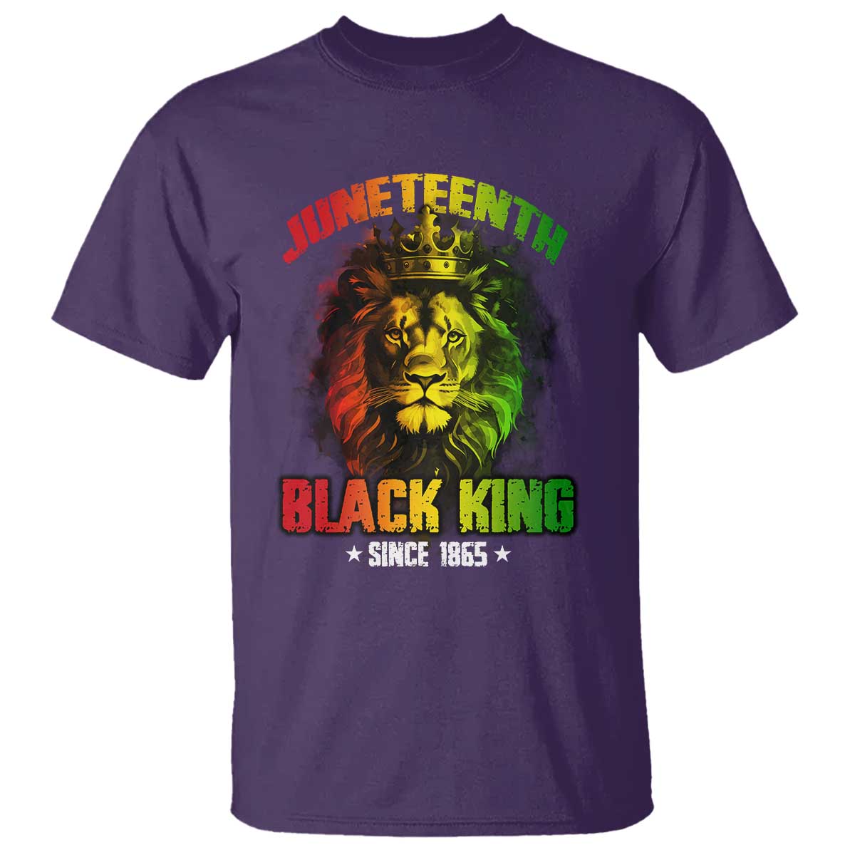 Juneteenth Black King Since 1865 Lion Crown T Shirt