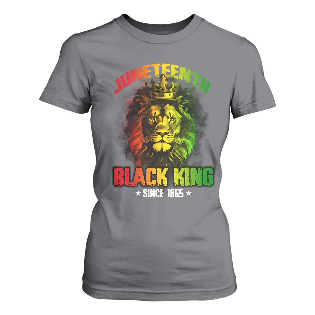 Juneteenth Black King Since 1865 Lion Crown T Shirt For Women