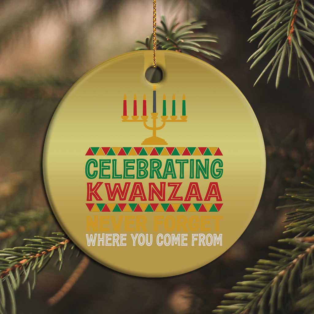 Celebrating Kwanzaa Never Forget Where You Come From Kinara Candle Xmas African American Christmas Ornament