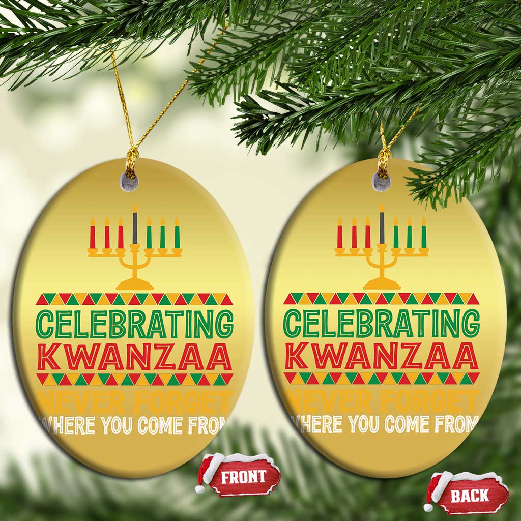 Celebrating Kwanzaa Never Forget Where You Come From Kinara Candle Xmas African American Christmas Ornament