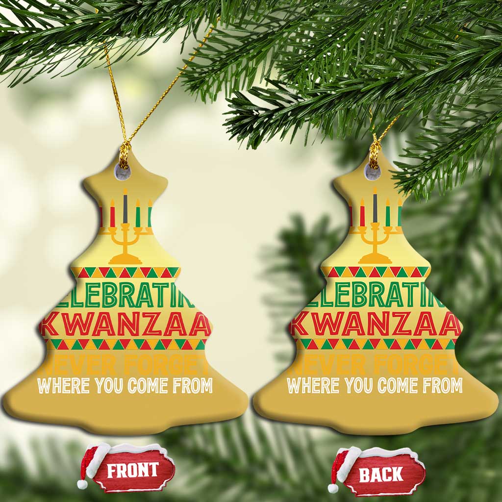 Celebrating Kwanzaa Never Forget Where You Come From Kinara Candle Xmas African American Christmas Ornament