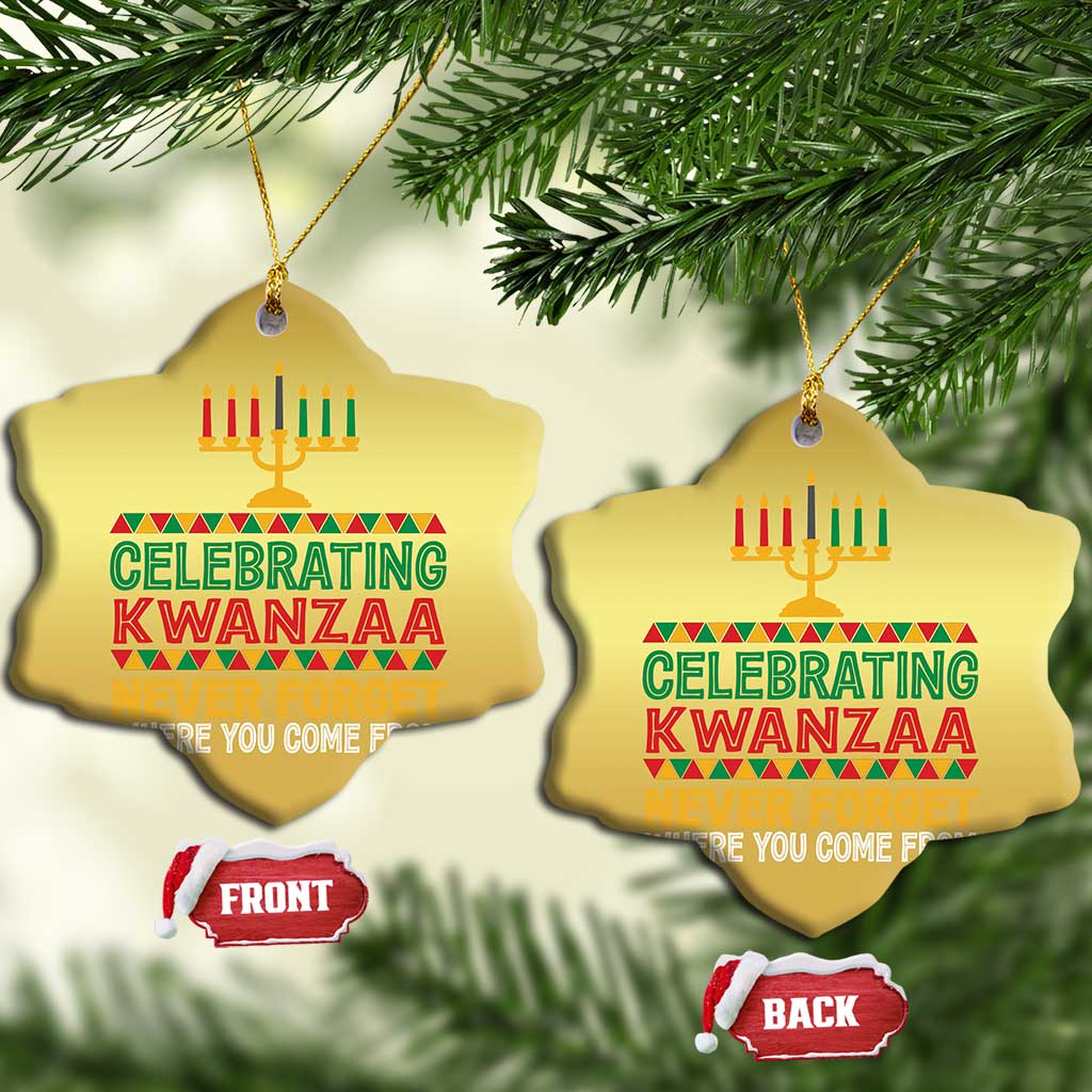 Celebrating Kwanzaa Never Forget Where You Come From Kinara Candle Xmas African American Christmas Ornament