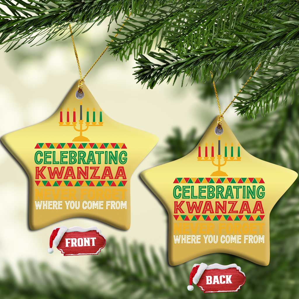 Celebrating Kwanzaa Never Forget Where You Come From Kinara Candle Xmas African American Christmas Ornament