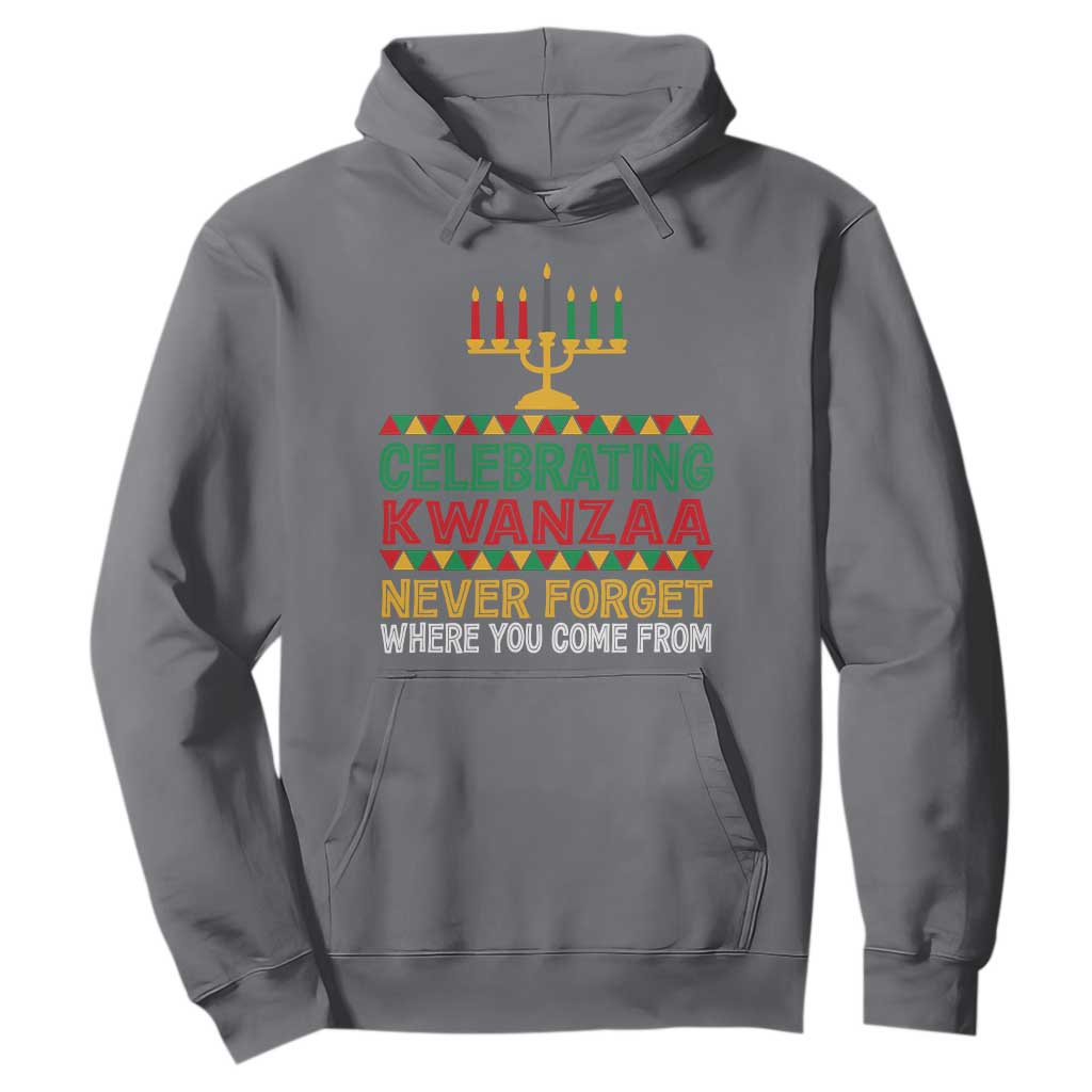 Celebrating Kwanzaa Never Forget Where You Come From Kinara Candle African American Christmas Hoodie
