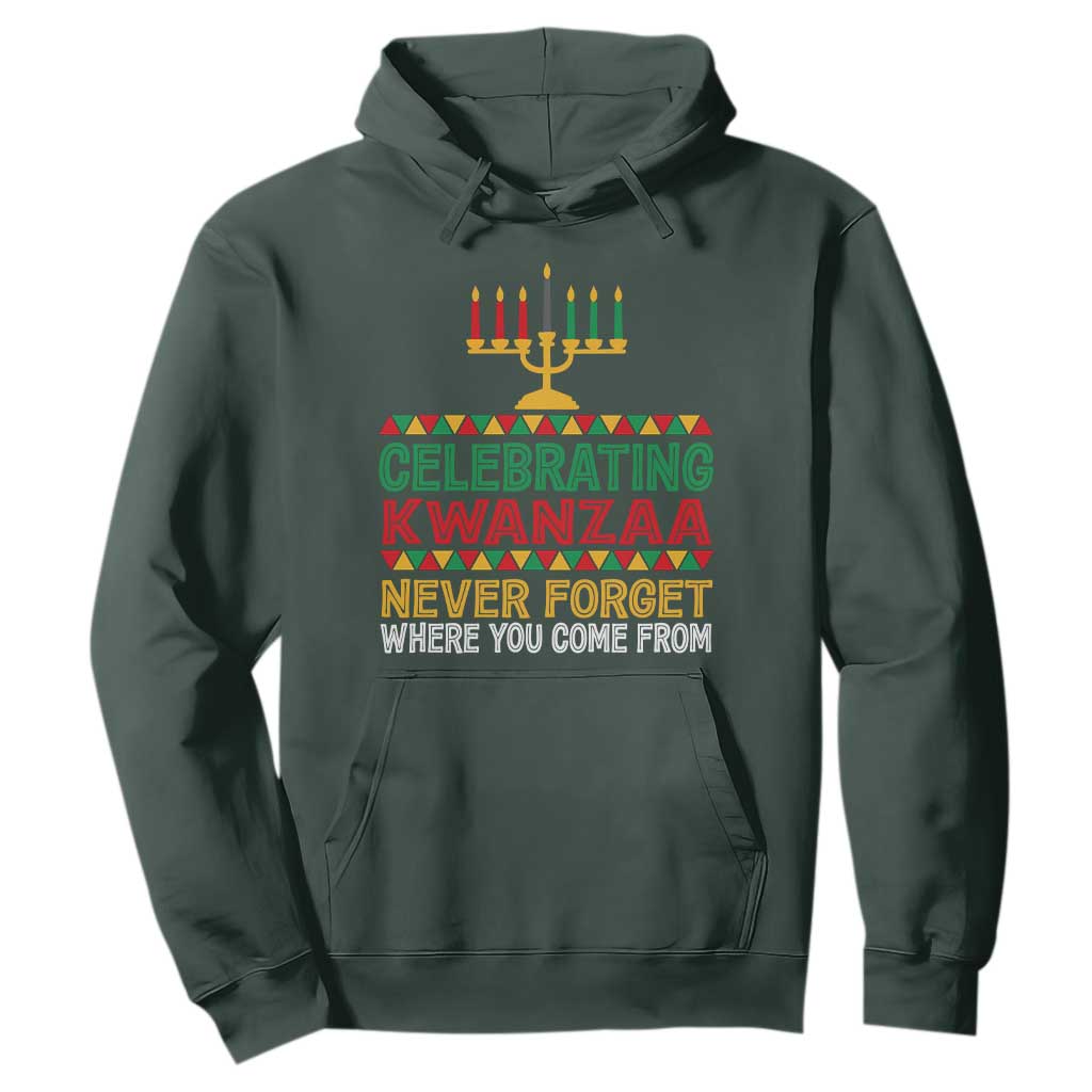 Celebrating Kwanzaa Never Forget Where You Come From Kinara Candle African American Christmas Hoodie