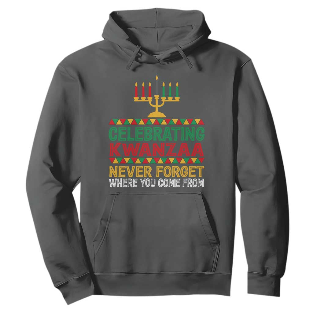 Celebrating Kwanzaa Never Forget Where You Come From Kinara Candle African American Christmas Hoodie
