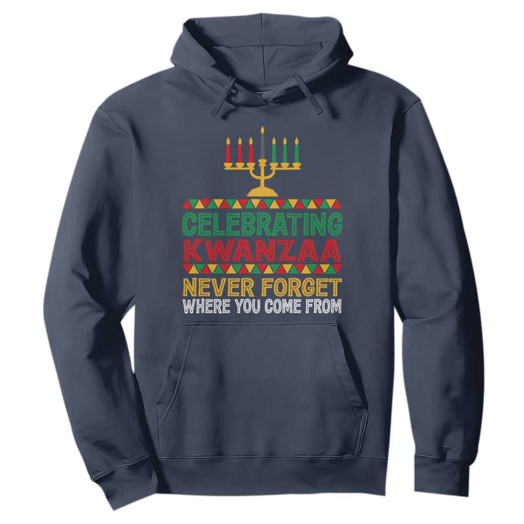 Celebrating Kwanzaa Never Forget Where You Come From Kinara Candle African American Christmas Hoodie