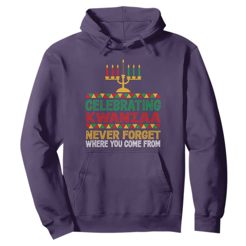 Celebrating Kwanzaa Never Forget Where You Come From Kinara Candle African American Christmas Hoodie