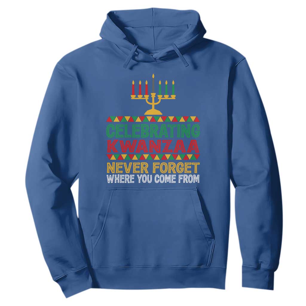 Celebrating Kwanzaa Never Forget Where You Come From Kinara Candle African American Christmas Hoodie