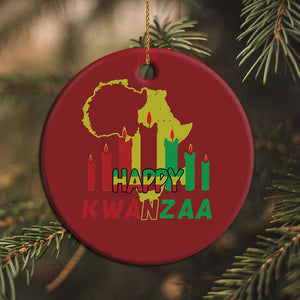 Happy Kwanzaa Christmas Ornament Black Holiday African American Xmas Heritage Kinara Candle