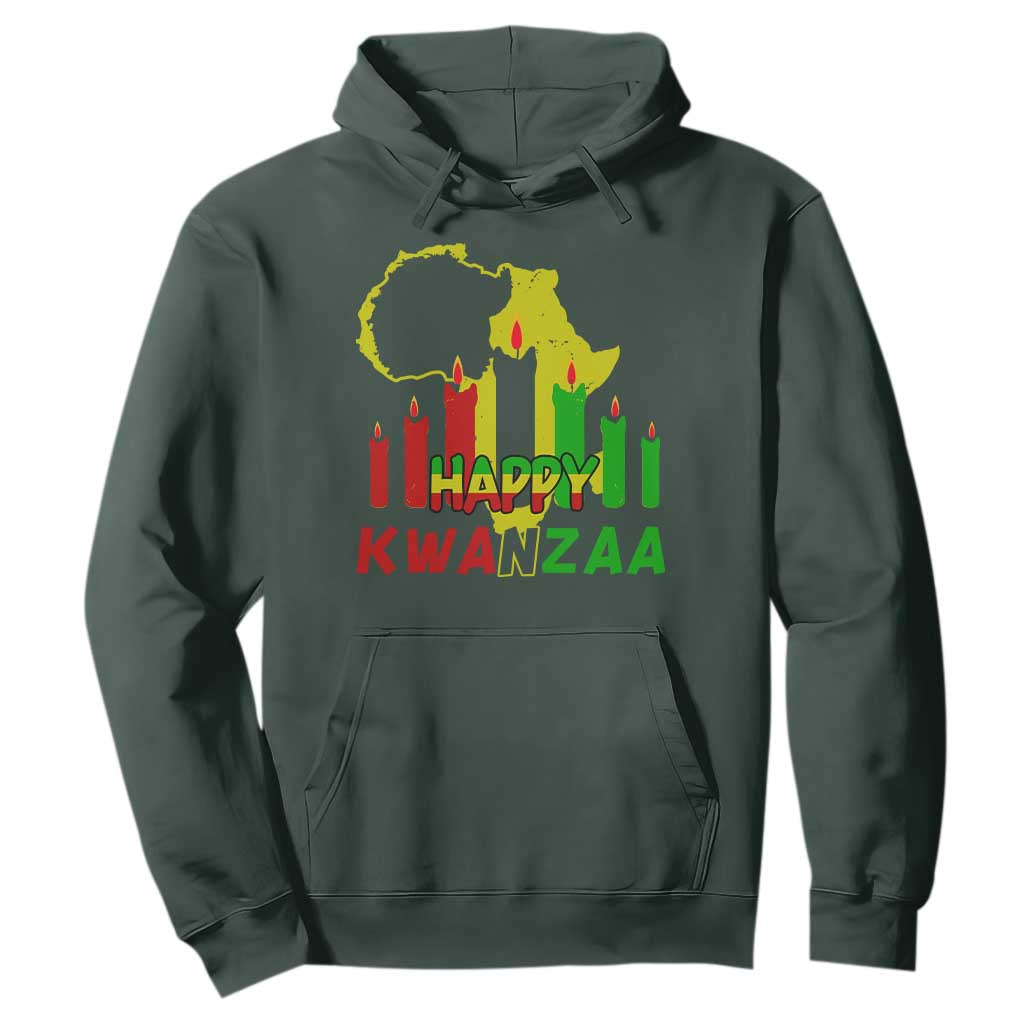 Happy Kwanzaa Hoodie Black Holiday African American Christmas Heritage Kinara Candle