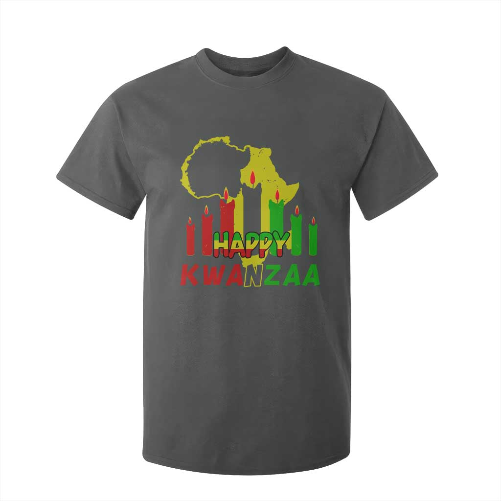 Happy Kwanzaa T Shirt For Kid Black Holiday African American Christmas Heritage Kinara Candle