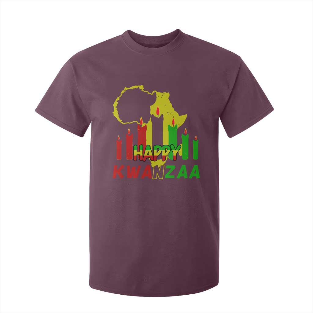 Happy Kwanzaa T Shirt For Kid Black Holiday African American Christmas Heritage Kinara Candle