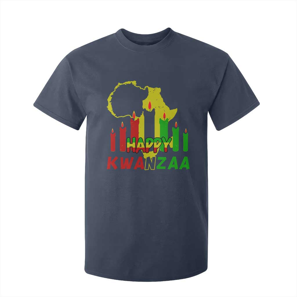 Happy Kwanzaa T Shirt For Kid Black Holiday African American Christmas Heritage Kinara Candle