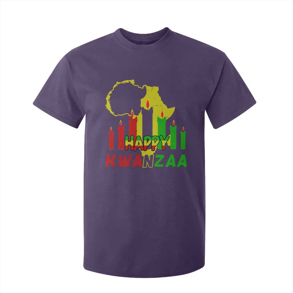 Happy Kwanzaa T Shirt For Kid Black Holiday African American Christmas Heritage Kinara Candle