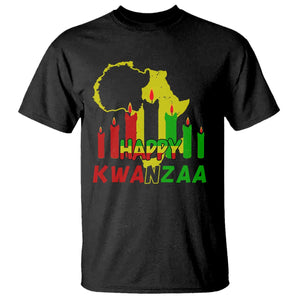 Happy Kwanzaa T Shirt Black Holiday African American Christmas Heritage Kinara Candle