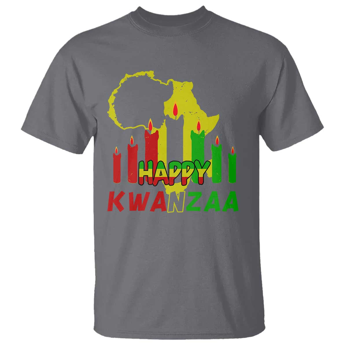 Happy Kwanzaa T Shirt Black Holiday African American Christmas Heritage Kinara Candle