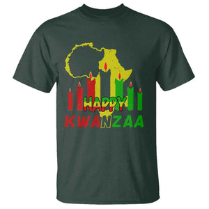 Happy Kwanzaa T Shirt Black Holiday African American Christmas Heritage Kinara Candle