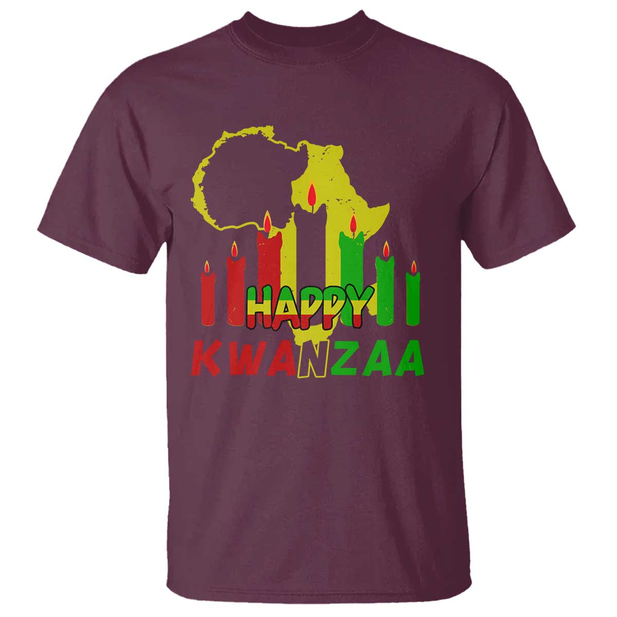Happy Kwanzaa T Shirt Black Holiday African American Christmas Heritage Kinara Candle