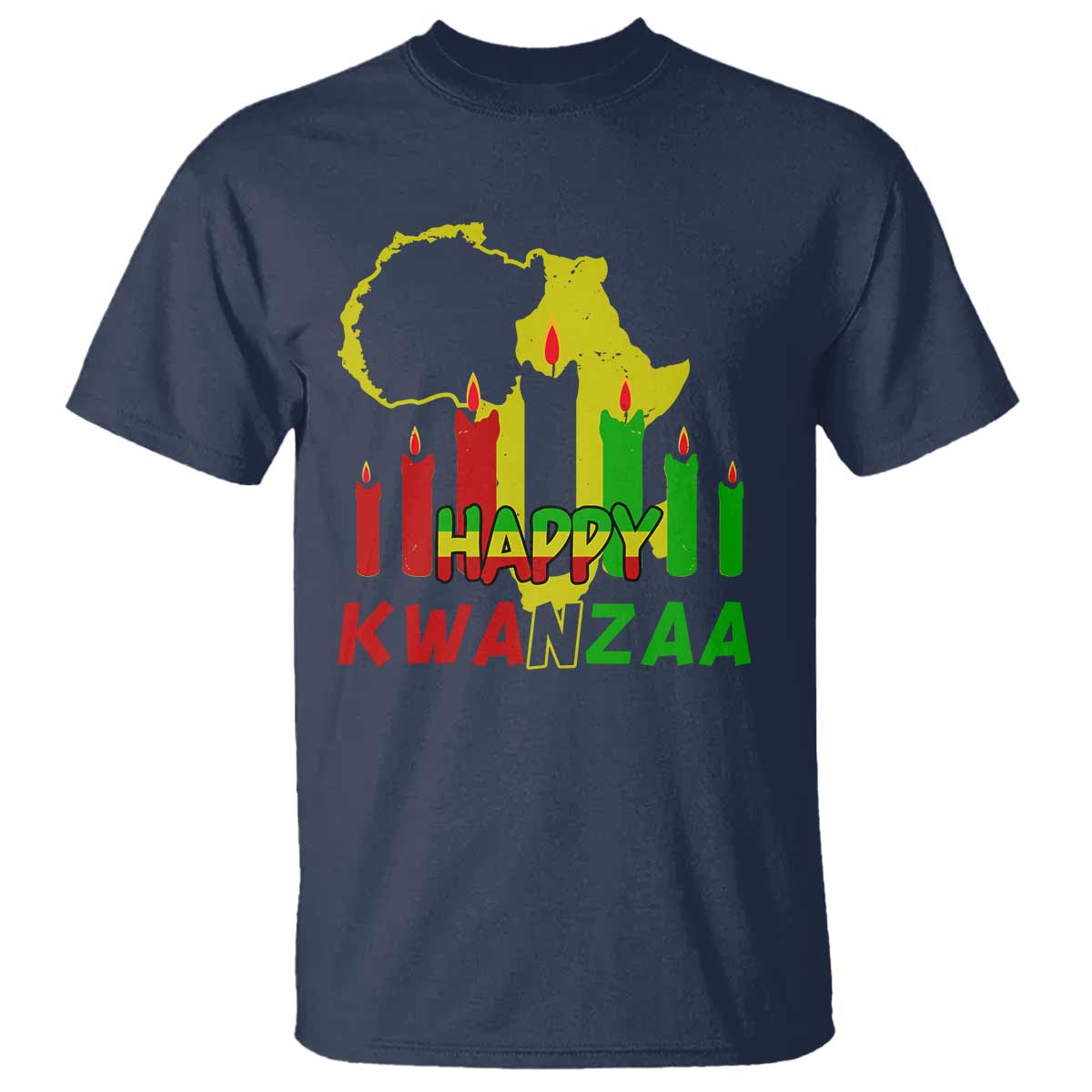 Happy Kwanzaa T Shirt Black Holiday African American Christmas Heritage Kinara Candle