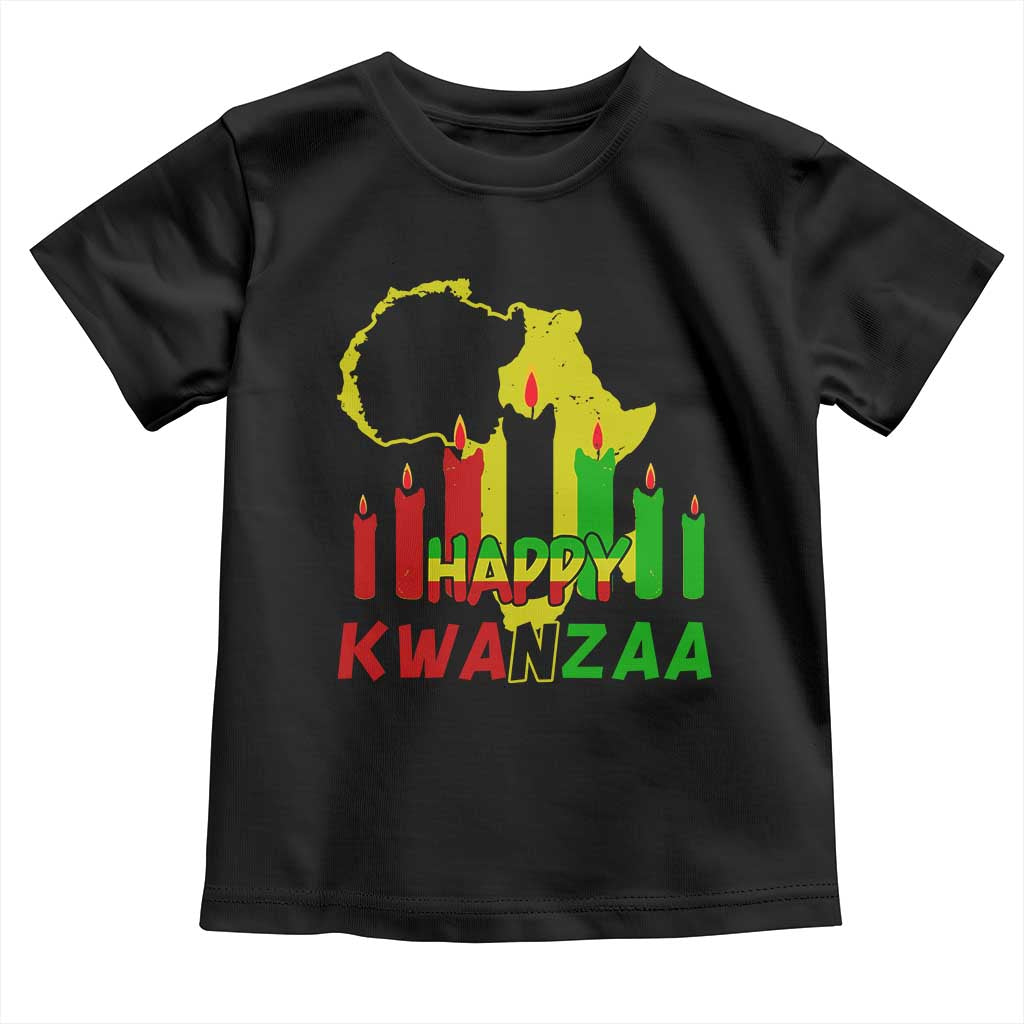 Happy Kwanzaa Toddler T Shirt Black Holiday African American Christmas Heritage Kinara Candle
