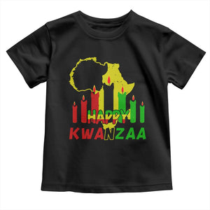 Happy Kwanzaa Toddler T Shirt Black Holiday African American Christmas Heritage Kinara Candle