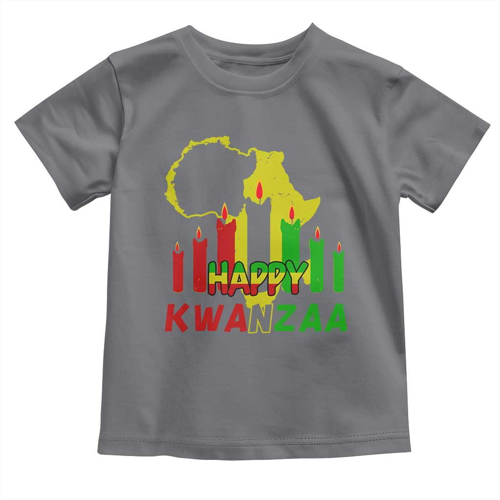 Happy Kwanzaa Toddler T Shirt Black Holiday African American Christmas Heritage Kinara Candle