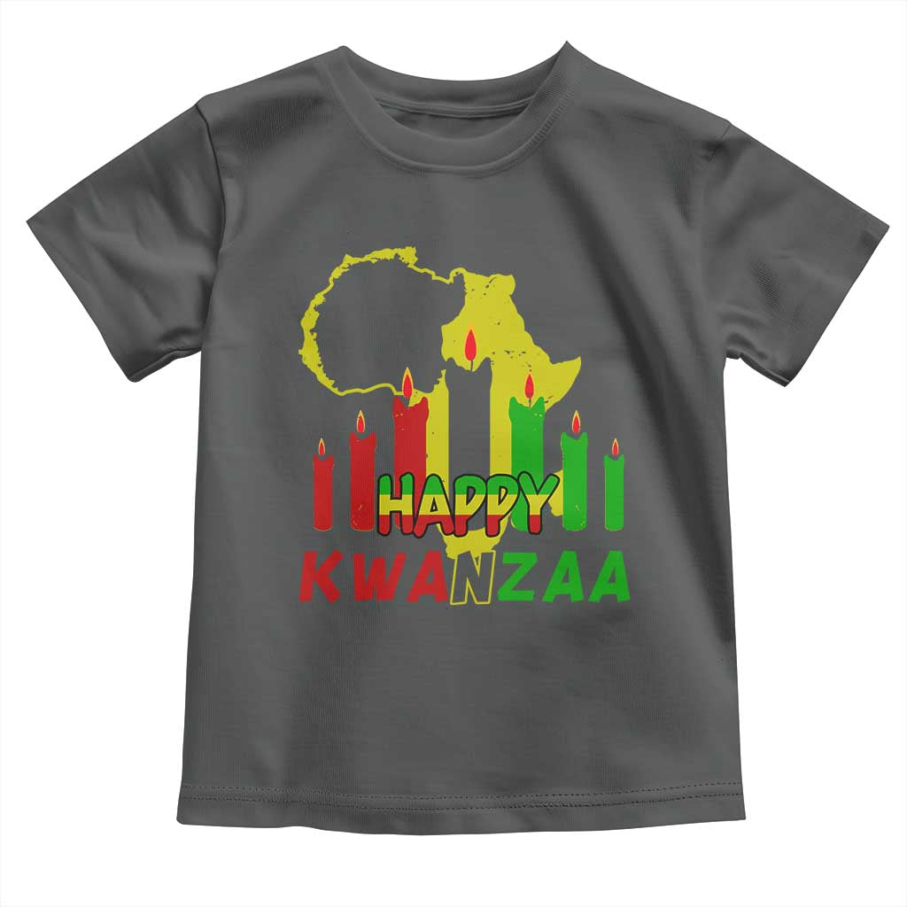 Happy Kwanzaa Toddler T Shirt Black Holiday African American Christmas Heritage Kinara Candle