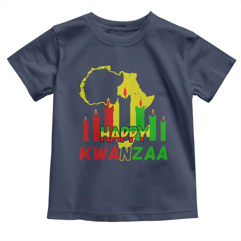 Happy Kwanzaa Toddler T Shirt Black Holiday African American Christmas Heritage Kinara Candle