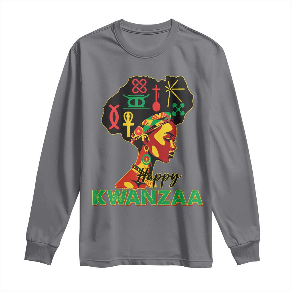 Happy Kwanzaa Long Sleeve Shirt Nguzo Saba Symbols The 7 Principles Of Kwanzaa African Holiday