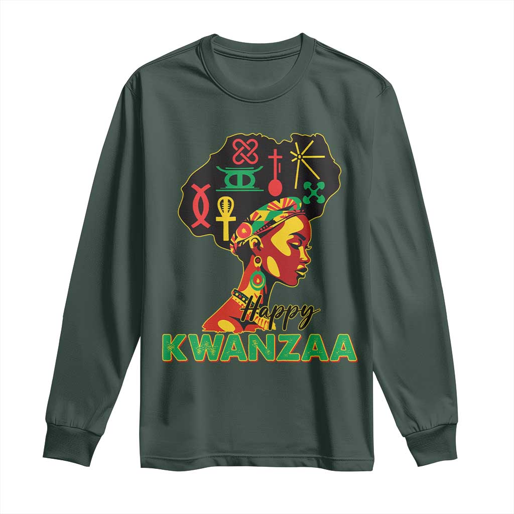 Happy Kwanzaa Long Sleeve Shirt Nguzo Saba Symbols The 7 Principles Of Kwanzaa African Holiday