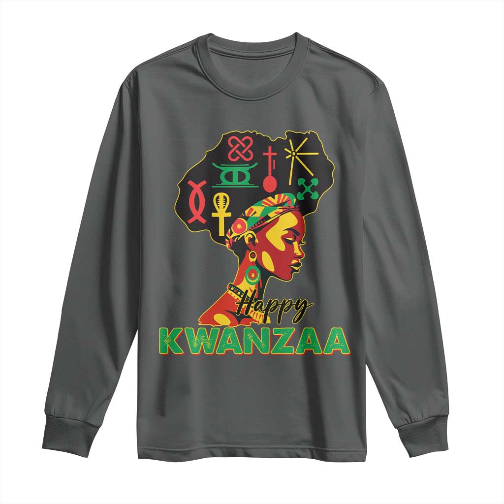 Happy Kwanzaa Long Sleeve Shirt Nguzo Saba Symbols The 7 Principles Of Kwanzaa African Holiday
