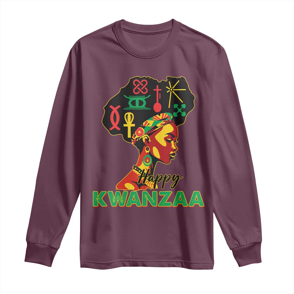 Happy Kwanzaa Long Sleeve Shirt Nguzo Saba Symbols The 7 Principles Of Kwanzaa African Holiday