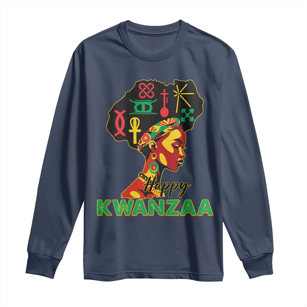 Happy Kwanzaa Long Sleeve Shirt Nguzo Saba Symbols The 7 Principles Of Kwanzaa African Holiday