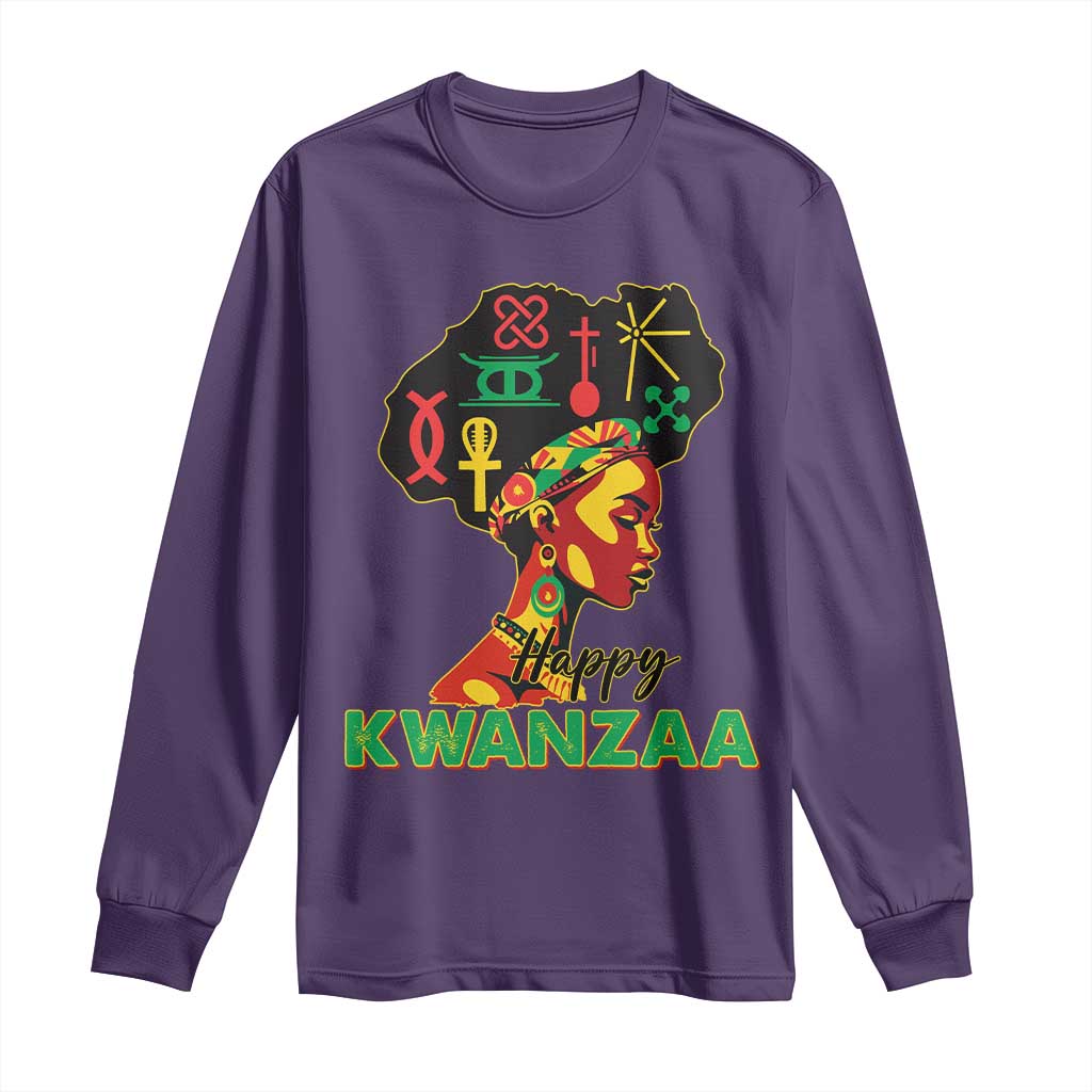 Happy Kwanzaa Long Sleeve Shirt Nguzo Saba Symbols The 7 Principles Of Kwanzaa African Holiday