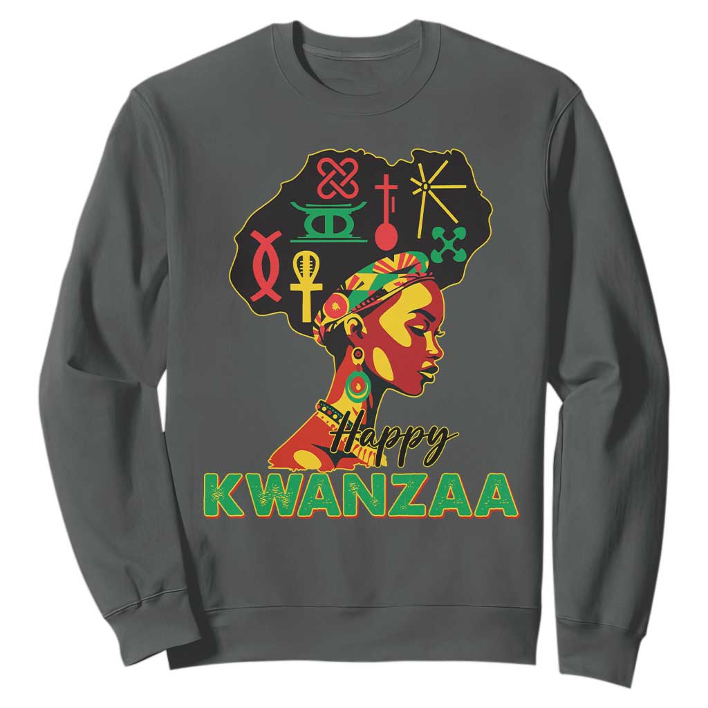 Happy Kwanzaa Sweatshirt Nguzo Saba Symbols The 7 Principles Of Kwanzaa African Holiday