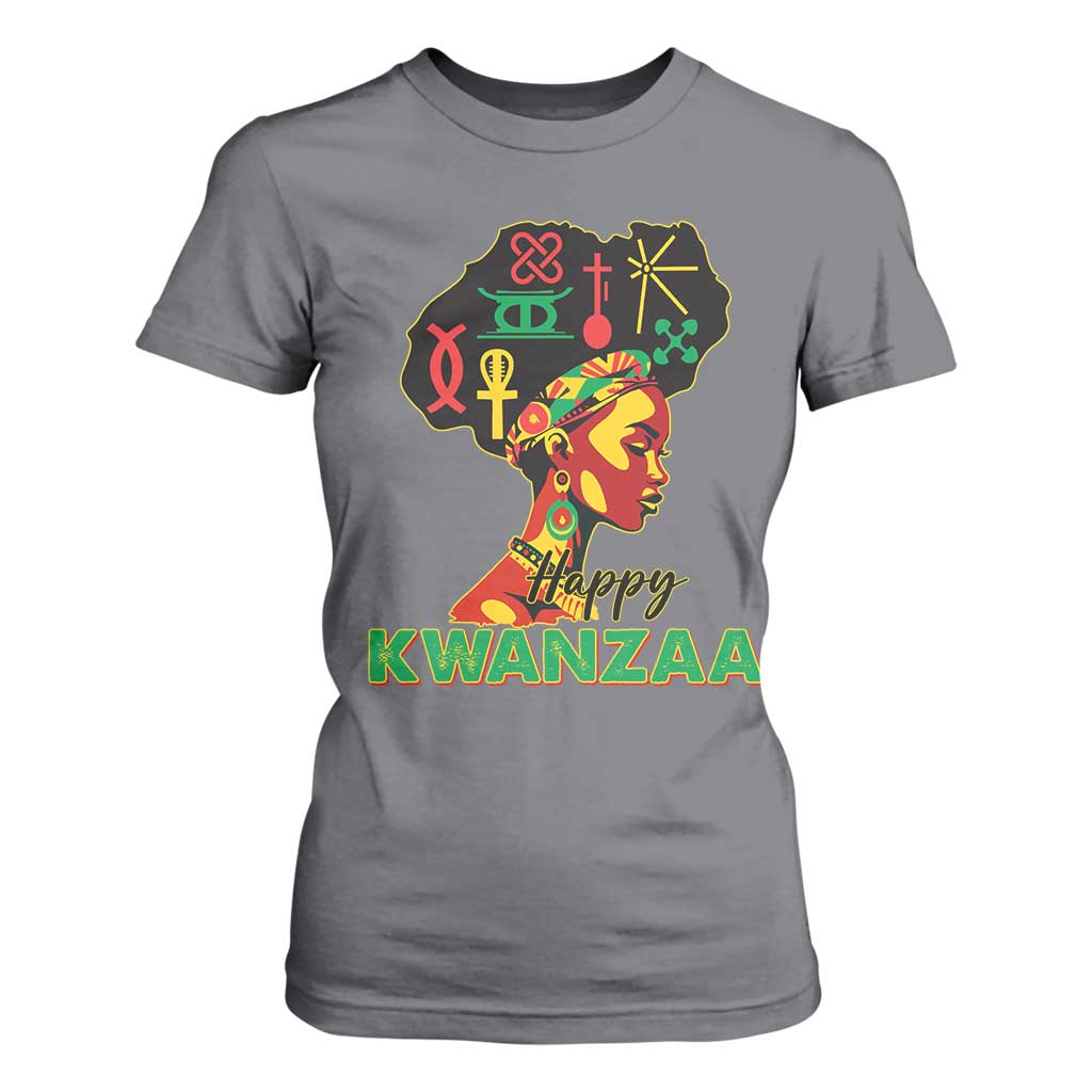 Happy Kwanzaa T Shirt For Women Nguzo Saba Symbols The 7 Principles Of Kwanzaa African Holiday