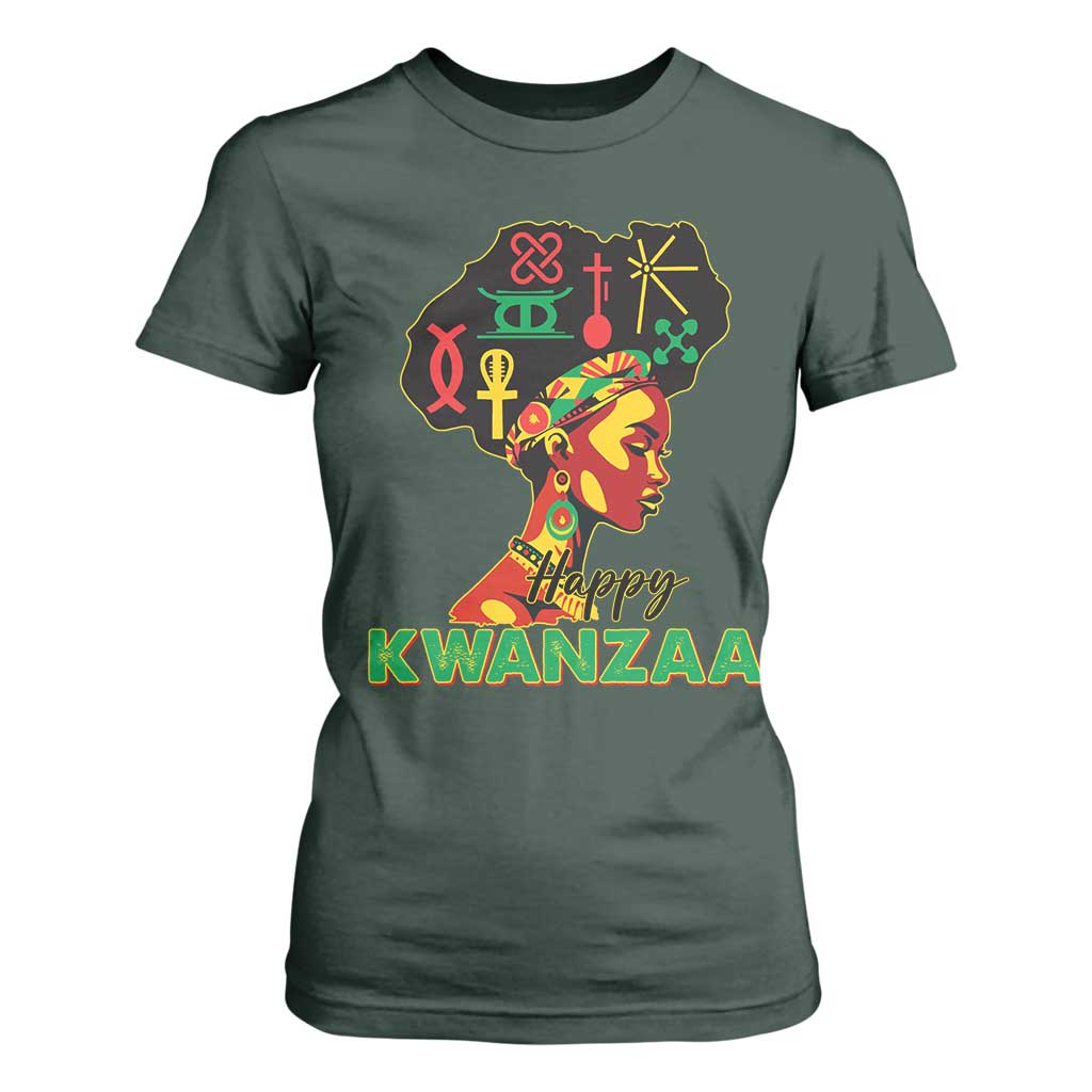 Happy Kwanzaa T Shirt For Women Nguzo Saba Symbols The 7 Principles Of Kwanzaa African Holiday